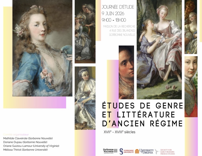 Études de genre et littérature d’Ancien Régime, XVIIe-XVIIIe siècles - Institut du Genre