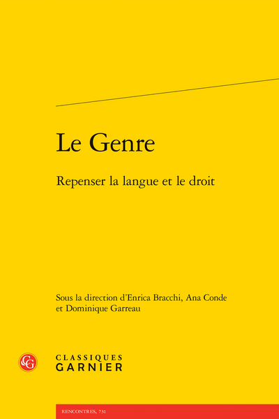 Le Genre. Repenser la langue et le droit - Institut du Genre