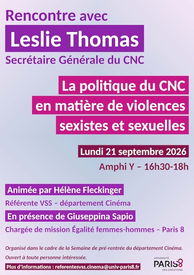 La politique du CNC en matière de violences sexistes et sexuelles - Institut du Genre