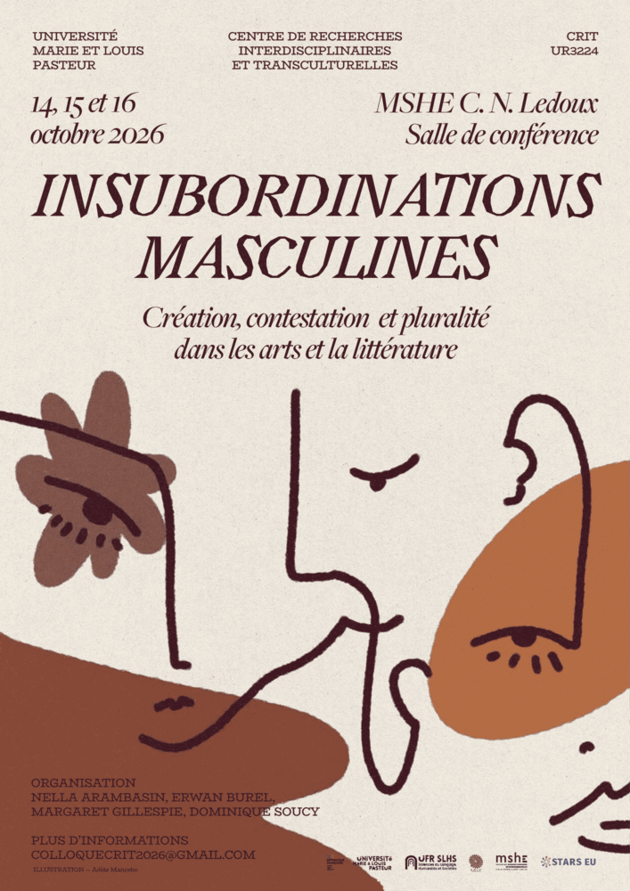 Insubordinations masculines.  Création, contestation et pluralité dans les arts et la littérature - Institut du Genre